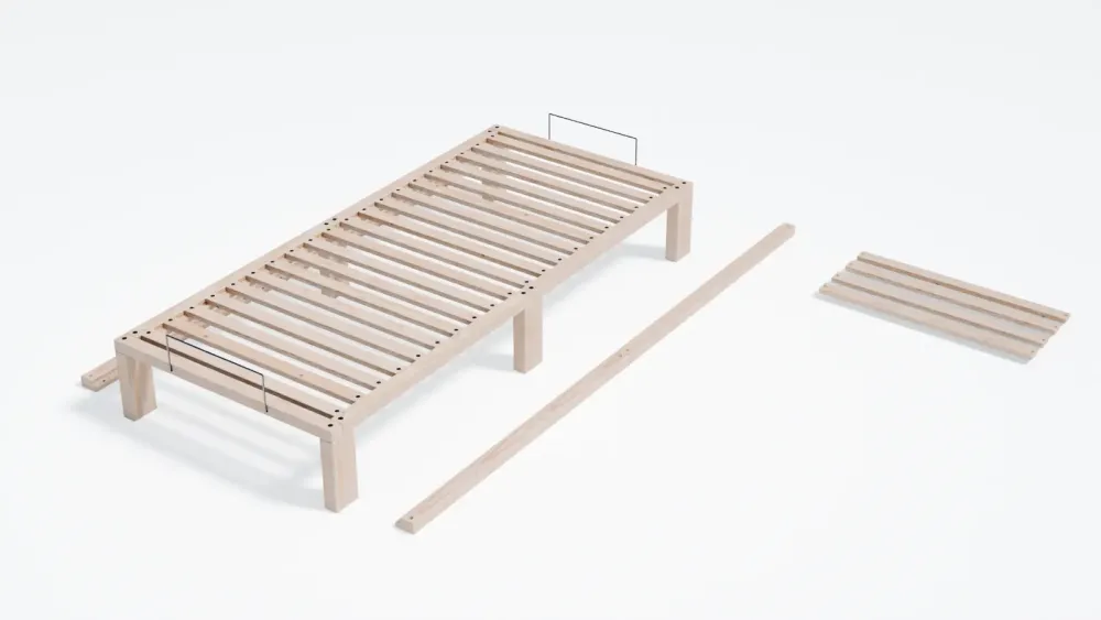 Gigapur G56 Einzelbett Umbauset auf Bettlänge 240 cm für Bettbreite 70 cm Nachrüstbar/Umbaubar 